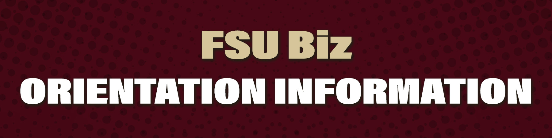 FSU Biz Orientation Information