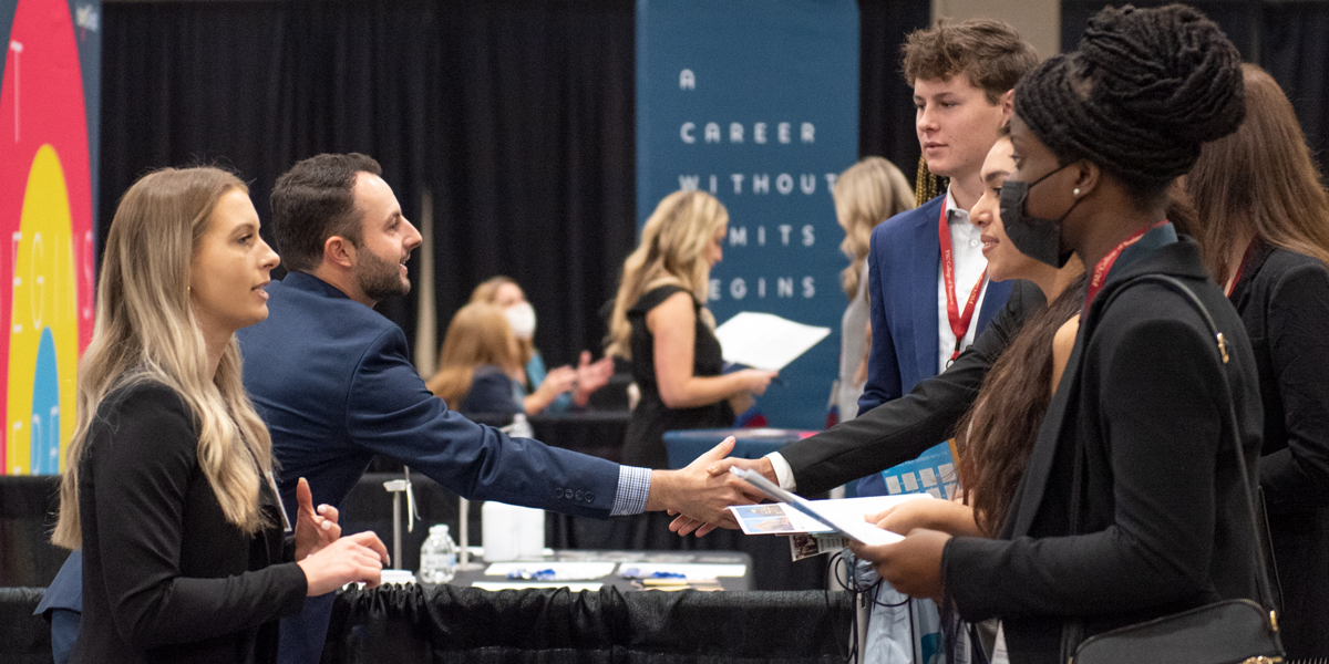 Recruiters and Students at a Job Fair